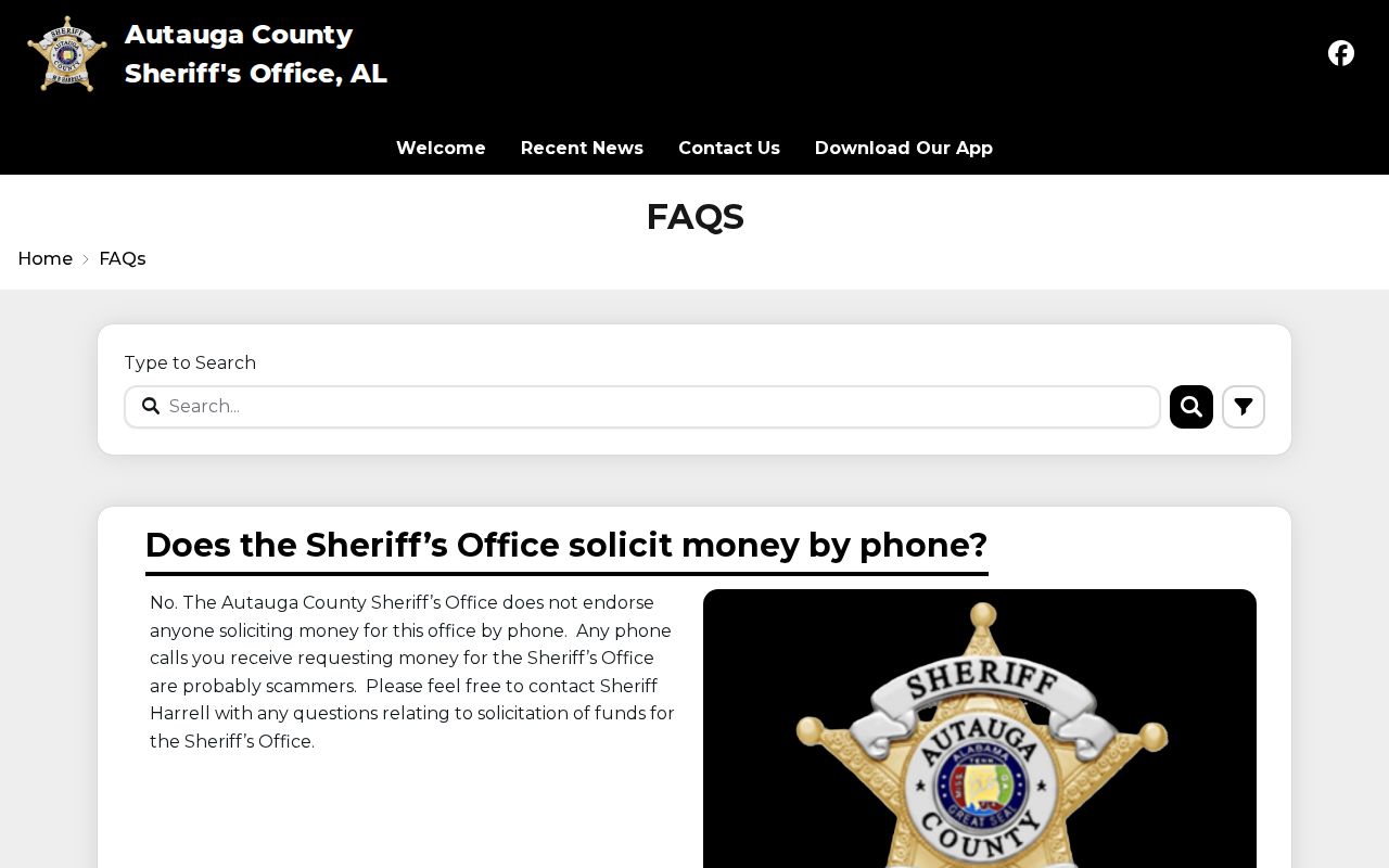 Autauga County warrant check in-person identification instructions